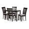 Baxton Studio Minette Gray Upholstered Espresso Finished Wood 5-Piece Dining Set 153-9398-8026 - alternate 1